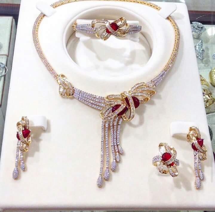 High Quality Designer American Diamond Necklace set