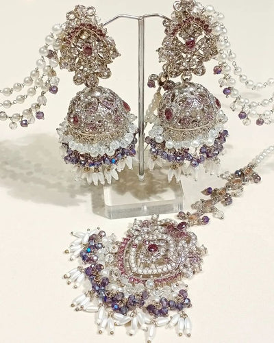 Jhumka earrings set Hand made Silver plated Limited stock For place your