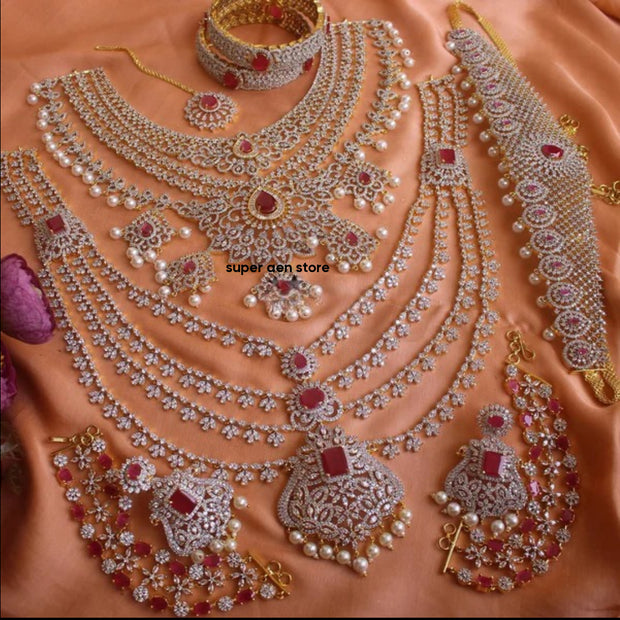 jewelry Combo Set American Diamond Bridal sets