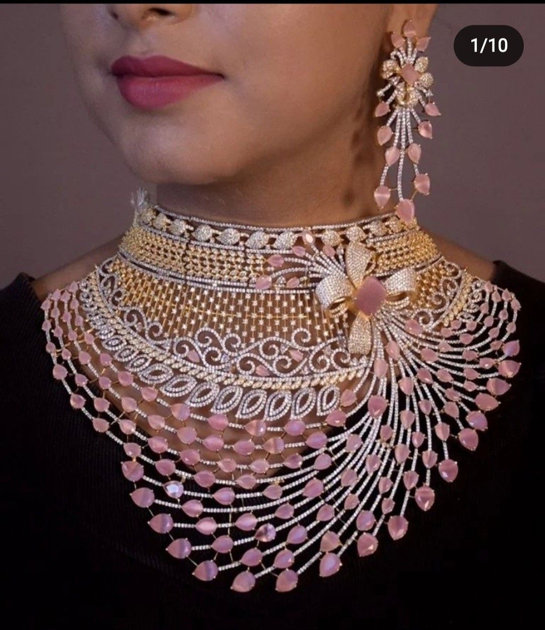 Elegant Heavy American Diamond Necklace set for women