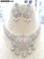 American Diamond Gold/Silver Plated CHOKAR NECKLACE Set