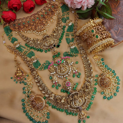 Grand Lakshmi Peacock carved guttapusalu bridal set10